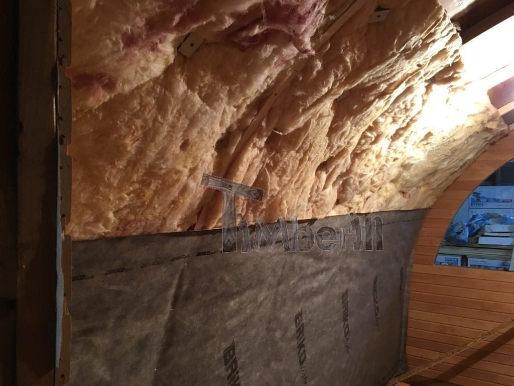 The Installation Of Mineral Wool And The Vapor Layer From The Inside Of Sauna