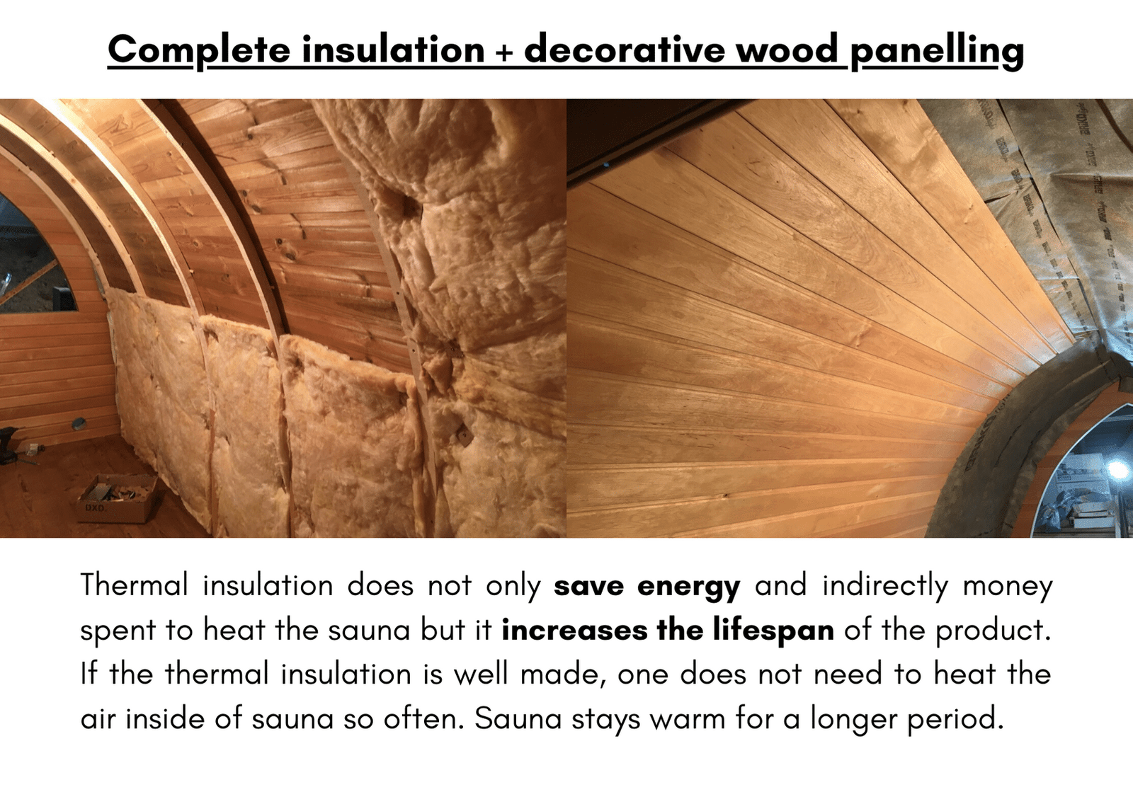 Complete Insulation Decorative Wood Panelling For Outdoor Sauna |