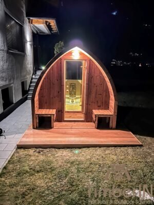 Outdoor wooden sauna pod iglu (1)