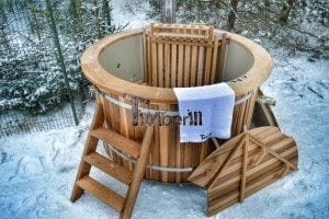 Wood Fired hot tub in RED CEDAR 21