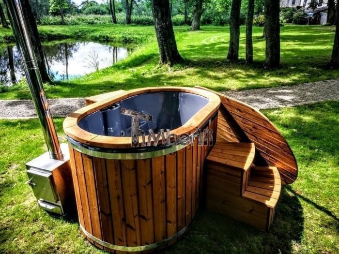 Wood Fired Hot Tub For 2 Persons With External Heater