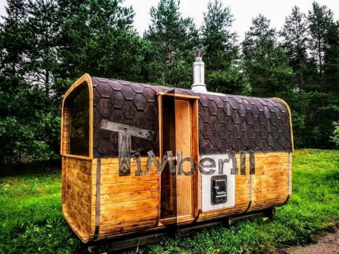 Rectangular Outdoor Garden Wooden Sauna And Hot Tub