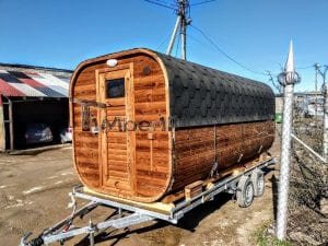 Mobile Rectangular Outdoor Sauna On Wheels Trailer (18)