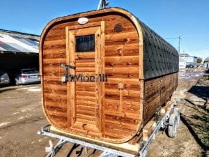 Mobile Rectangular Outdoor Sauna On Wheels Trailer (3)