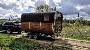 Mobile Rectangular Outdoor Sauna On Wheels Trailer (12)