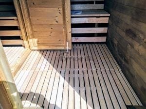 Mobile Rectangular Outdoor Sauna On Wheels Trailer (29)