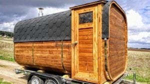 Mobile Rectangular Outdoor Sauna On Wheels Trailer (6)