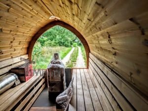 Mobile Outdoor Igloo Sauna On Wheels Harvia Wood Burner (35)