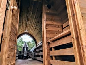 Mobile Outdoor Igloo Sauna On Wheels Harvia Wood Burner (47)