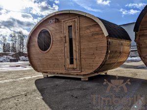 Outdoor hobbit style wooden sauna (29)
